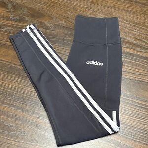 Adidas women’s Leggings black with White Stripes